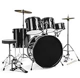 ZENGXUE Junior Drum Kit 5-teilige Volle Größe Komplett Erwachsener Drum Set Mit Beckenstuhl...
