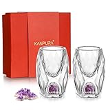 kanpura Schnapsgläser, Schnapsgläser, Set mit Amethyst-Basis, Kristall-Schnapsgläser für Wodka,...