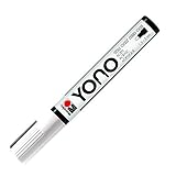 Marabu 12400103070 - YONO Marker, Weiß 070, vielseitiger Acrylstift mit japanischer Rundspitze 1,5...