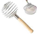 Handheld-Drahtbesen zum Kochen, Holzgriff-Schneebesen, Edelstahl-Spiralbesen, nicht elektrisch,...