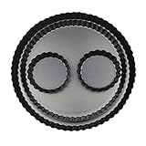 Yamteck Tarteform 28/24/2x10cm mit Hebeboden, Quicheform Antihaftbeschichtung Kohlenstoffstahl für...