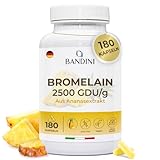 Bandini® Bromelain Strong | 180 magensaftresistente Kapseln | 1000 mg – 2500 GDU pro Tagesdosis...