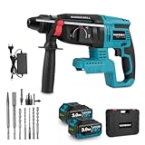Yofidra 18V Akku-Bohrhammer Set mit 2 3.0Ah Akkus | 4-in-1 SDS-Plus Bohrhammer | 650W, 0-1000 U/min,...