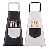 O-Kinee Kinderschürze, 2-teilig, Schürze für Kinder, mit Taschen, verstellbare Kinderschürze,...