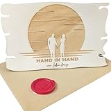 Woodland Mail Holz Grußkarte Hand in Hand ein Leben lang Hochzeitskarte Karte zur Hochzeit...