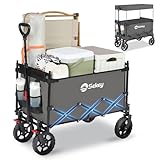 Sekey XXL Bollerwagen Faltbar Kinder 150L 150KG, Faltbarer Bollerwagen mit Dach Klappbarer Handwagen...
