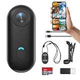 FOUKWAKC H7 64 GB 1080P Daumen-Action-Kamera, Mini-Body-Kameras, tragbare Taschen-Vlogging-Kamera...