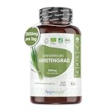 Bio Gerstengras Kapseln - 2000mg pro Tagesdosis - Bio zertifiziert - 240 vegane Kapseln - Barley...