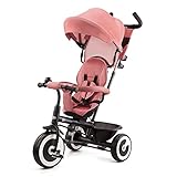 Kinderkraft Aston Dreirad ab 9 Monate bis 25 kg, Kinderdreirad mit schubstange, drehbarer Sitz...