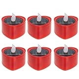 OSALADI 6 Stück Solar Teelichter Flammenlos LED Outdoor Kerzen mit Warmweißem Flackern...