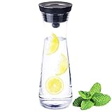 AMAYGA Glas-Karaffe,1200mL mit Deckel und Auslauf,Wasserkaraffe, Saft Krug,für hausgemachte...