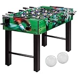 GAMES PLANET Tischfussball „Glasgow“, 5 Dekore: Holz/Schwarz/Blau/Soccer/Weiß, inkl. 2 Bälle,...