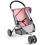 GAGAKU Puppenwagen, Kinderwagen für Puppen, Spielzeug-Puppenwagen, Sonnendach, Aufbewahrungskorb,...