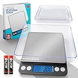 PORTENTUM Küchenwaage Digitale Profi (Hochpräzise 0.01g-500g)- Feinwaage mit LCD Display und 2...