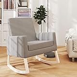 IBUQDDV Schwingsessel Schaukelstuhl Wohnzimmer Lesesessel Schaukelstuhl Hellgrau Stoff für...