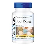 Fair & Pure® - Jod Tabletten 150mcg aus Kaliumjodid - 60 Tabletten - 100% des Tagesbedarfs - vegan...