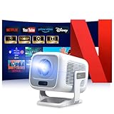 Beamer 4K [Offizielles Netflix | Dolby Audio] 700 ANSI Smart-Projektor für Heimkino, Full HD 1080P,...