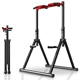 WATBKHE Power Tower Dip Station Faltbar, Klimmzugstange Freistehend Pull Up Bar Verstellbar,...