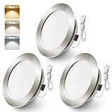 ALUSSO 3er Set 12V LED Einbaustrahler Decke 4W Möbel Einbaustrahler 3000K Warmweiß 4000K...