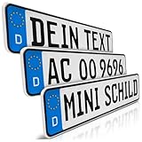 schildEVO 1 Mini Kfz-Kennzeichen | Wunschtext Namensschild zum Geburtstag | Aluminium |...