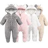 Baby Schneeanzüge Winter Overall mit Kapuze Fleece Strampler Footed Spielanzug Mädchen Jungen...