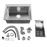 Respicefinem Premium 304 Edelstahl-Küchenspüle, Aufsatzmontage, handgefertigt, Einzelbecken,...