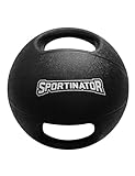 SPORTINATOR® Training's Medizinball in grau/schwarz, mit Gewichtsangabe auf dem Ball, ideal für...