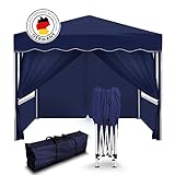 Kronenburg Faltpavillon wasserdicht Dachmaß 3 x 3 m UV Schutz 50+ Pavillon in Blau mit 4...