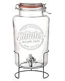 Smith's Mason Jars 5 Liter Getränke oder Wasserspender mit Edelstahl-Zapfenhahn, herausnehmbaren...