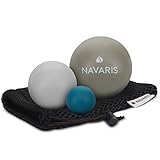 Navaris Massageball 3er Set Faszien Massage - Selbstmassage Gummi Faszienball Lacrosse Ball Trigger...