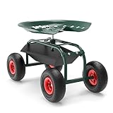 Wiltec Rollsitz Werkstattwagen bis 150kg belastbar Gartenwagen Fahrbar Rollwagen Arbeitssitz...