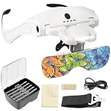 ARTDOT Lupe mit Licht als Diamond Painting Zubehör, USB Ladung mit 4 LED Licht & 2 Einstellbarer...