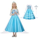 AUYAO Princess Kostüm Kinder Mädchen Kleid 4-teiliges Prinzessinnenkleid Set Kinder Prinzessin...