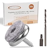 ECENCE 24x Filzgleiter mit verbesserten Torx-Schrauben 24mm/0.94inch Set aus Stuhlgleitern + Torxbit...