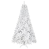 Uten Weihnachtsbaum Künstlich Tannenbaum Weiß 210 cm Christbaum Mit Metallständer 1000 Spitzen,...