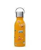 Qwetch Thermosflasche für Kinder, Gelb Curry Honolulu, 350 ml