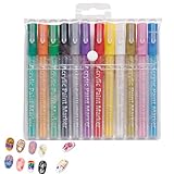 Nagellack Stift Set, 12 Farben Nagelkunst Stifte Acryl Nagelkunst Graffiti Stifte Nail arts Stift...