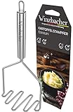 Winzbacher® - Edelstahl Kartoffelstampfer [Spülmaschinenfest] ideal zum Pürieren oder Stampfen...