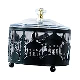 AlluraPet Zuckerdose mit Deckel, Europäisches Ornament Design, Eisen Zuckerbehälter 9x9 cm für...