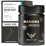 maorika - Manuka Honig 550 MGO + 250g im Glas (lichtundurchlässig, kein Plastik) - laborgeprüft,...