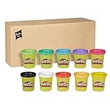 Play-Doh Rainbow Pack 10 x 56g Dosen, Bastel-Set mit hochwertiger Knetmasse in 8 fröhlichen Farben,...