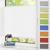 Plissee ohne Bohren klemmfix Weiß 55x130cm Plisseerollo mit Klemmträger Blickdicht easyfix...