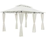 CASARIA® Pavillon Topas 3x4m Metall Wasserabweisend UV-Schutz 50+ mit Seitenteile Stabil...