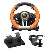 PXN V3 PRO Gaming Lenkrad mit Pedalen, 180° Lenkräder mit Vibrations Feedback, Rennschaltwippen,...