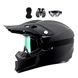 Motocrosshelme Schwarz, Jugend Offroad-Helme, Downhill Fullface Motocross Helm, Enduro-Helme, MTB...