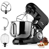 Lehmann Planetarische Küchenmaschine mit Edelstahlschüssel 5 L, Multifunktions Rührgerät 2200 W,...
