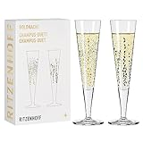Ritzenhoff 6031005 Champagnerglas 200 ml - Serie Goldnacht Duett - 2x Designerstück mit Echt-Gold -...