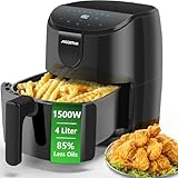 Aigostar Air Fryer 4L, Heißuftfritteuse XXL, Heissluft Fritteusen ohne Öl, 8 Menü, LED...