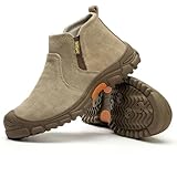 Herren Sicherheitsschuhe Slip-On Stahlkappe Arbeitsstiefel Atmungsaktive Wanderschuhe Mit Weichem...