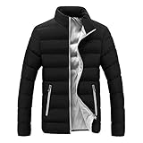 EMATOP Herren Winterjacke Warm Gefüttert Steppjacke Mode Stehkragen Jacke Langarm Casual Sportjacke...